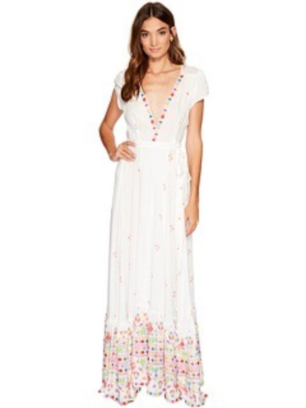Jens Pirate Booty Black Tie Waist V-Neck Maxi Dress S| Cottagecore Coastal Boho - Picture 12 of 15